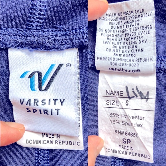VARSITY SPIRIT Leggings Active Workout Yoga Blue Small Women’s - Picture 3 of 13